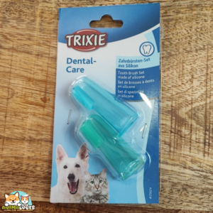Ensemble de brosses à dents en silicone Trixie pour chien et chat