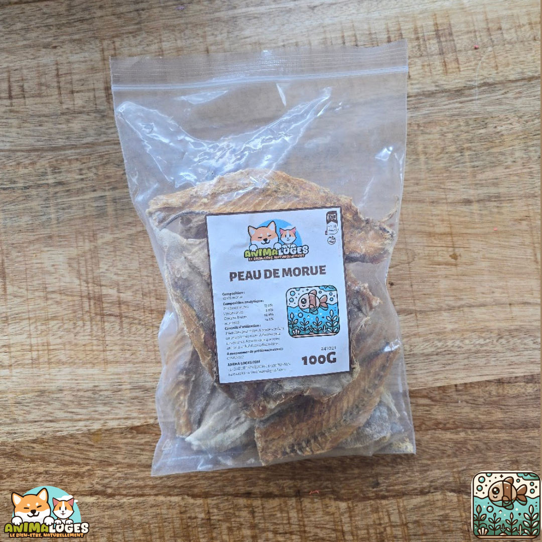 Peau de morue naturelle pour chien – friandise poisson
