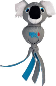 Le jouet Kong® Wubba Gris Koala avec ses rubans et son design adorable.