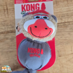 Jouet KONG Wubba Singe brun avec balle et rubans pour chien