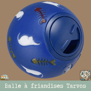 La balle à friandises Tarvos en plastique avec une serrure rotative réglable.