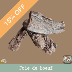 Friandises de foie de bœuf séché en morceaux pour chien, 100% naturel et sans additifs. en promo, produit anti gaspi.