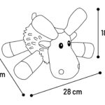 Jouet Flufa Caribou en peluche, avec textures en velours côtelé et chenille, doté d'un couineur.