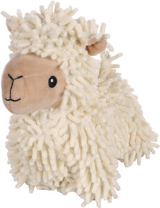 Le jouet Flufa Lama en peluche avec finition en chenille, avec un couineur intégré pour chien.