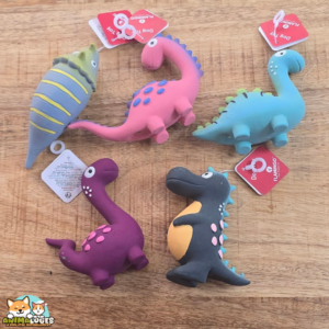 jouet Puga dinosaure en latex avec couineur pour chien
