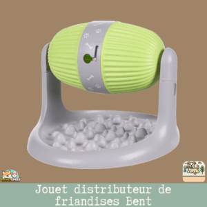 Jouet interactif de récompense Bent pour chien et chat, en plastique, avec réglage de hauteur et base antidérapante.