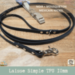 laisse SIMPLE en sangle TPU 10mm et 4m20 de long fabriqué à la main.