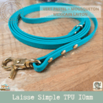 laisse SIMPLE en sangle TPU 10mm et 4m20 de long fabriqué à la main.