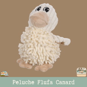 Le Jouet Flufa Caribou, illustrant sa finition en peluche douce avec velours côtelé et chenille.