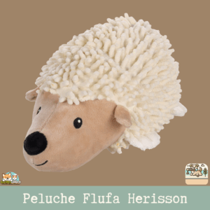 Jouet Flufa Hérisson en peluche avec finition en chenille et couineur intégré.