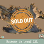 Museau de bœuf pour chien, friandise naturelle et savoureuse.