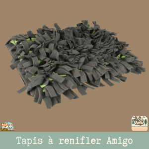 Tapis à renifler Amigo pour chien et chat, en textile avec compartiments pour friandises.
