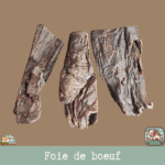 Friandises de foie de bœuf séché en morceaux pour chien, 100% naturel et sans additifs.