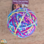 Balle Abir Flamingo multicolore de 8 cm avec bruit de hochet pour chat