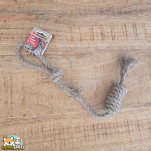 Jouet corde à tirer Flamingo Kush Twist en chanvre avec 2 nœuds pour chien