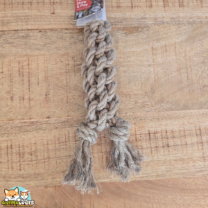 Jouet Flamingo Kush cordon tissé avec 2 nœuds en chanvre pour chien