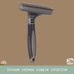 brosse rateau simple à dents rotatif pour chien