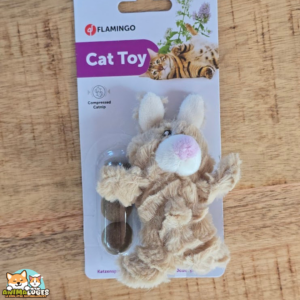 Jouet Tux Flamingo en forme de lapin et de balle en peluche brune pour chat