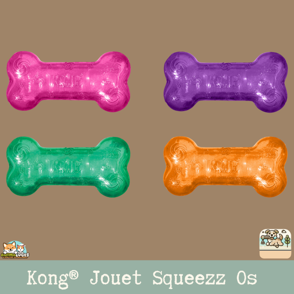 Kong® Jouet Squeezz® Os Plusieurs couleurs