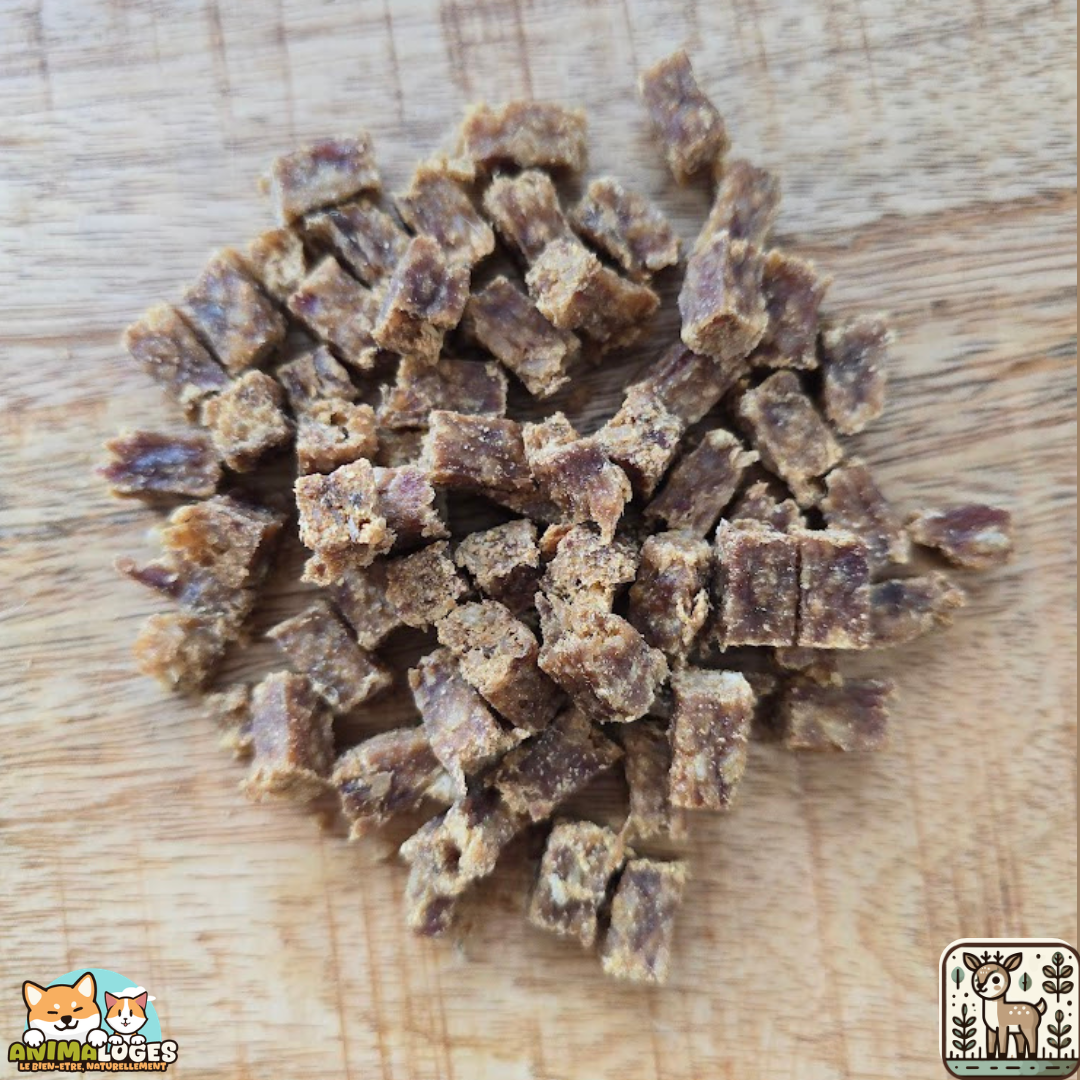 Friandises d’éducation au chevreuil naturelles pour chien