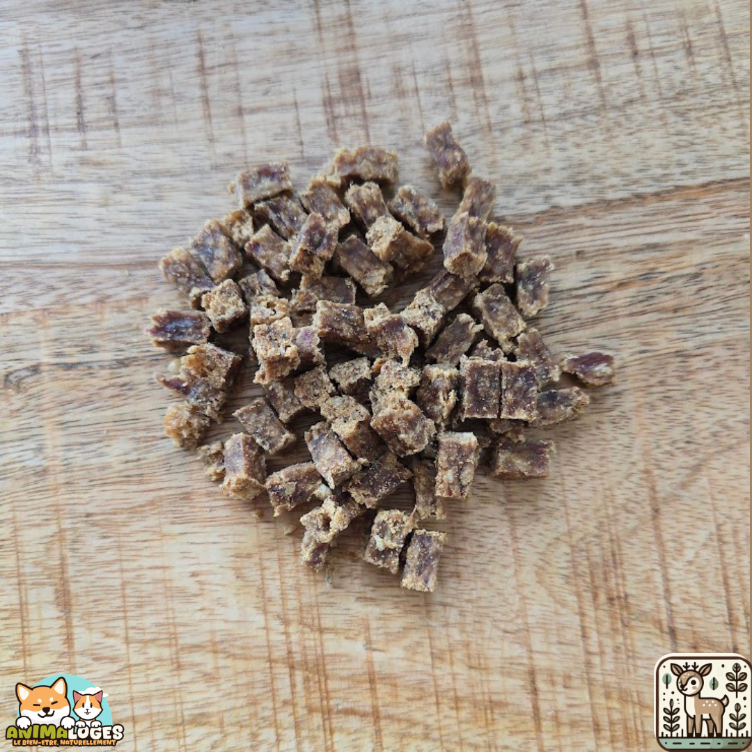 Friandises d’éducation au chevreuil naturelles pour chien