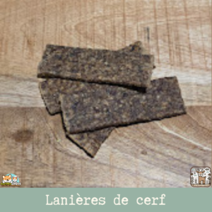 lanières de viande pour chien et chat, montrant la saveur cerf