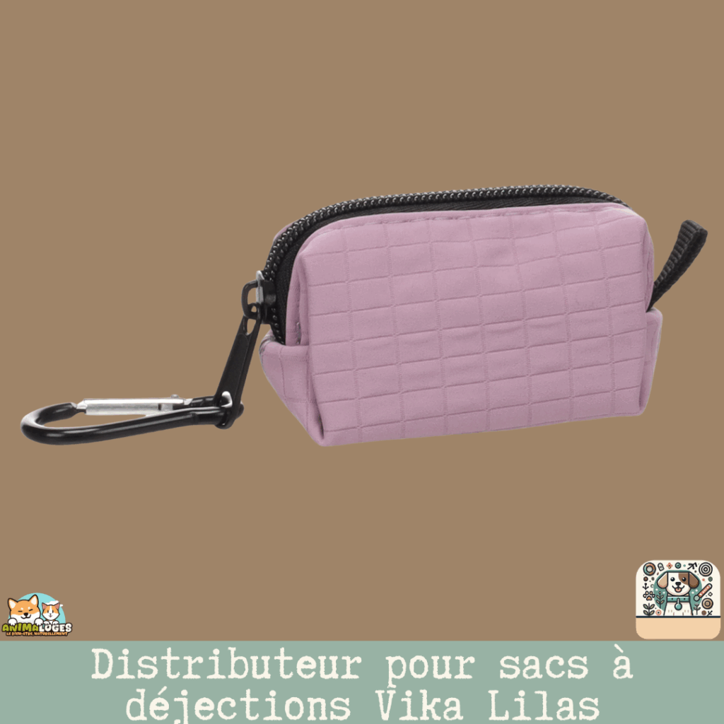 Distributeur de sacs à déjections Vika lilas Flamingo. Léger, rechargeable, avec mousqueton – pratique pour toutes les promenades avec votre chien.