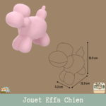 Jouet Effa Flamingo pour chien en forme de chien, cheval ou éléphant. Doux, pastel et ludique : idéal pour les jeux tout en tendresse.