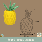 Jouet pour chien Flamingo Seezo Ananas en caoutchouc résistant. Design amusant