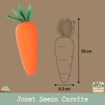 Jouet pour chien Seezo Carotte de Flamingo. Couinement, craquement et forme déformable : un jouet interactif et stimulant pour chiens curieux.