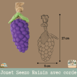Jouet pour chien Seezo Raisin Flamingo avec corde, couinement et bruit de craquement. Ludique, interactif et parfait pour les chiens joueurs.