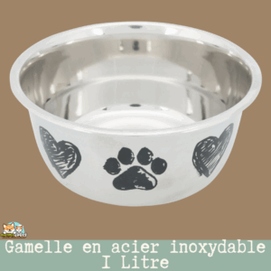 Gamelle pour chien 1L antidérapante en inox