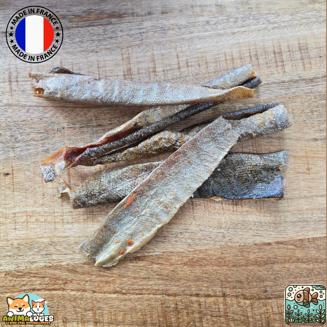 Peaux de truite naturelles origine France pour chien – friandise à mâcher