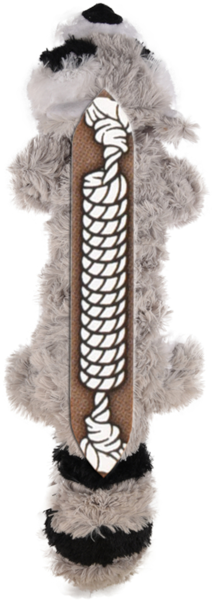 KONG Knots Scrunch Raton laveur Gris avec corde pour chien