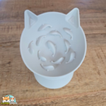 Gamelle anti-glouton pour chat Doggotique en silicone gris et blanc