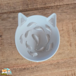 Gamelle anti-glouton pour chat Doggotique en silicone gris et blanc