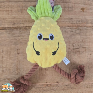Jouet Flamingo Bubto Ananas jaune avec corde pour chien