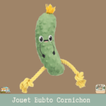Jouet Bubto Cornichon vert avec corde – vue de face