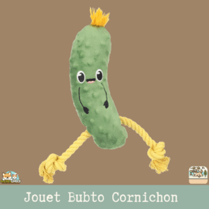 Jouet Bubto Cornichon vert avec corde – vue de face