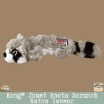 Jouet Kong Knots Scrunch Raton Laveur Gris vue de face