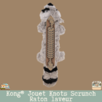 Détail de la corde nouée à l’intérieur du jouet Kong raton laveur