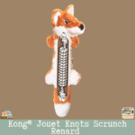 Détail de la corde nouée à l’intérieur du jouet Kong renard