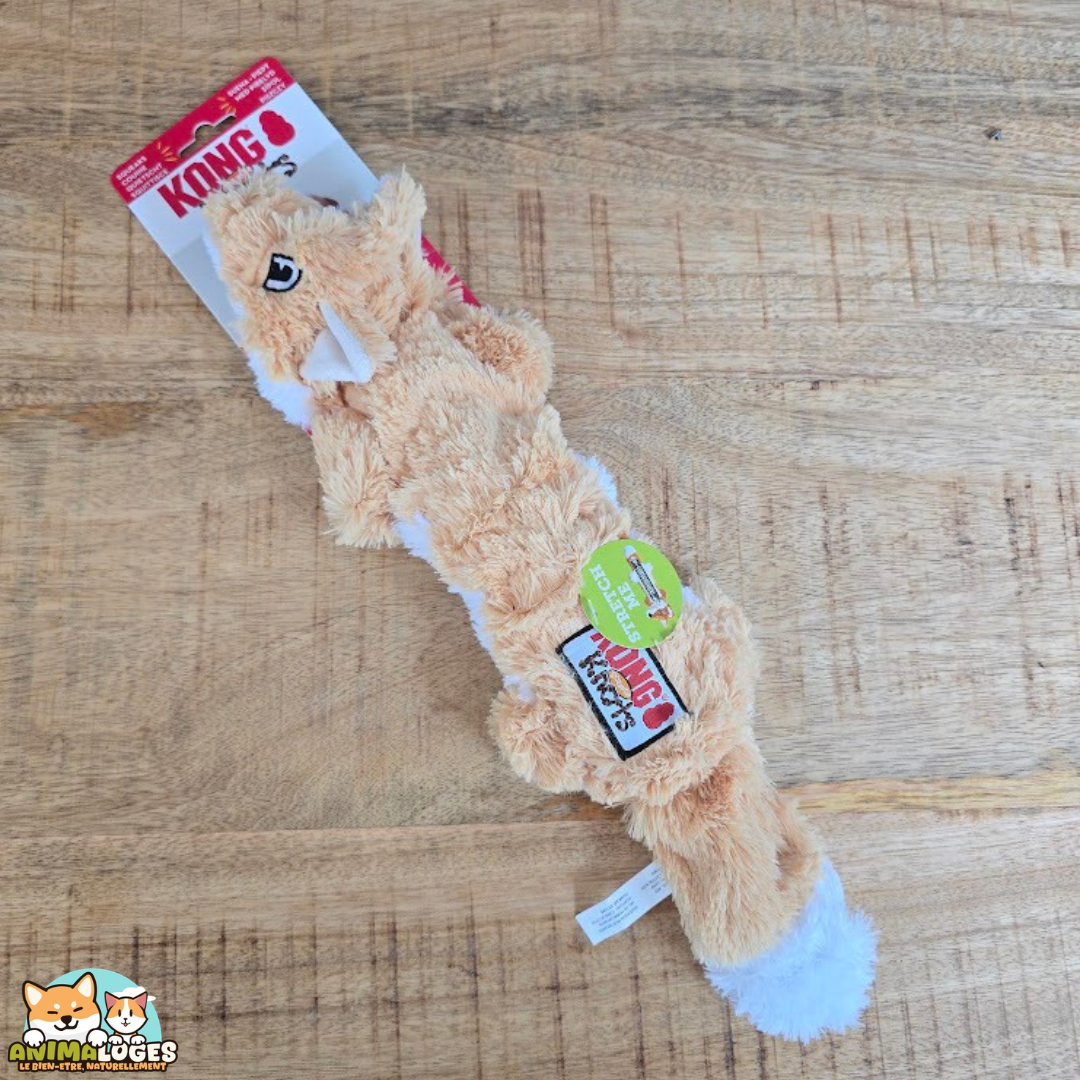 KONG Knots Scrunch Renard Orange avec corde pour chien