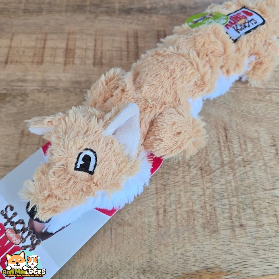 KONG Knots Scrunch Renard Orange avec corde pour chien