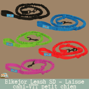 Laisse cani-VTT Inlandsis Bikejor Leash SD amortisseur chien moins de 15 kg.