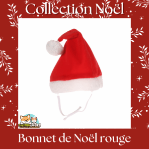 Bonnet de Noël rouge Flamingo pour chien