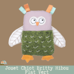 Jouet Chiot Britty Hibou Plat Vert – vue de face