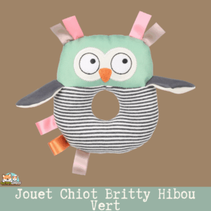 Jouet chiot Britty Hibou Vert – vue de face