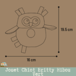 Jouet chiot Britty Hibou Vert – vue de face