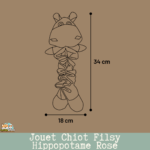 Jouet Chiot Filsy Hippopotame Rose – vue de face